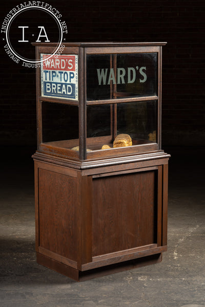 Early 20th Century Ward’s Tip-Top Bread Oak Display Case
