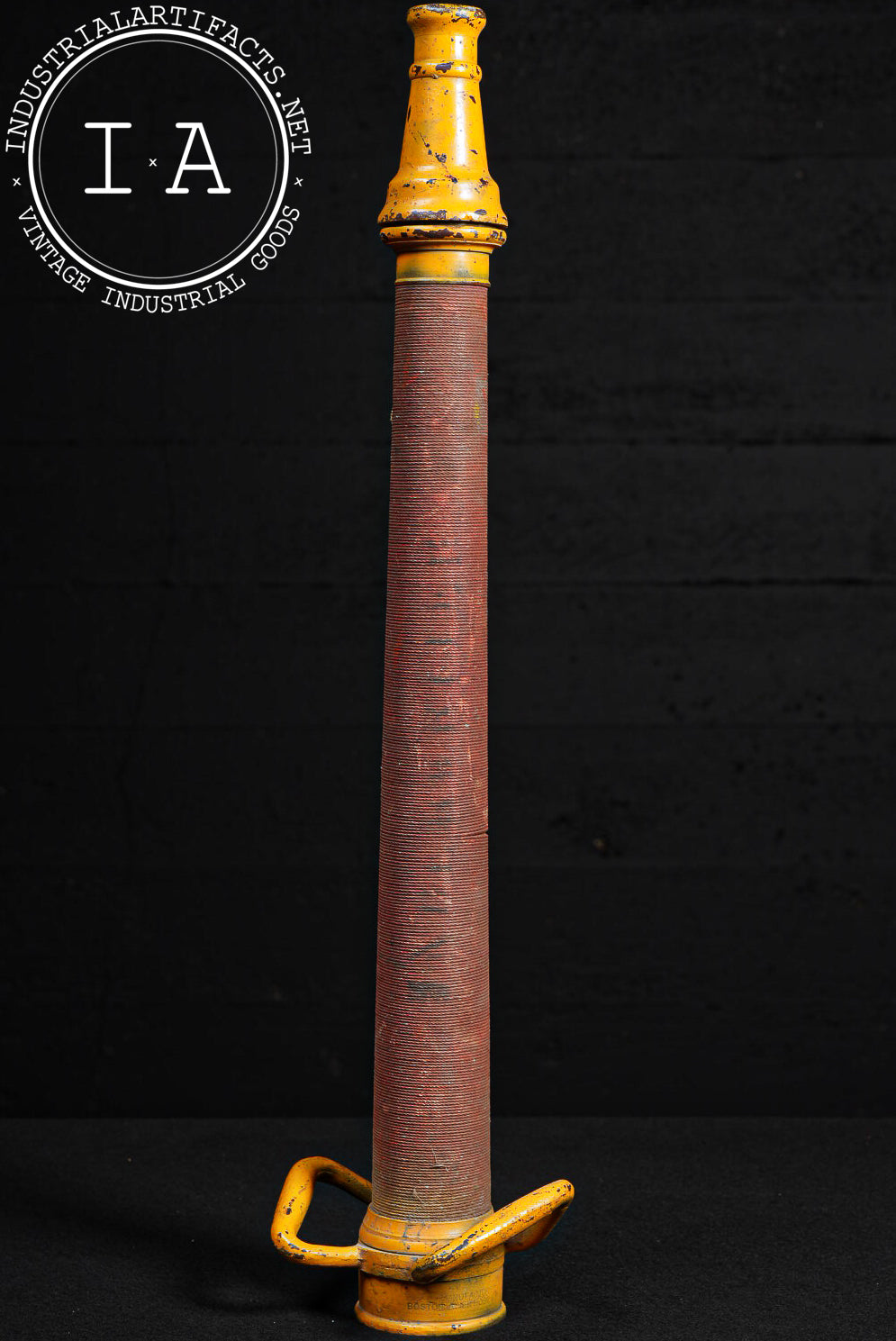 Antique Cast Iron Fire Hose Nozzle by Boston Woven Hose & Rubber Co.