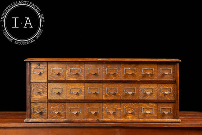 Early 20th Century Tiger Oak Puzzle Box Card Catalog