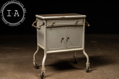 Early 20th Century Steel Dental Cabinet Cart