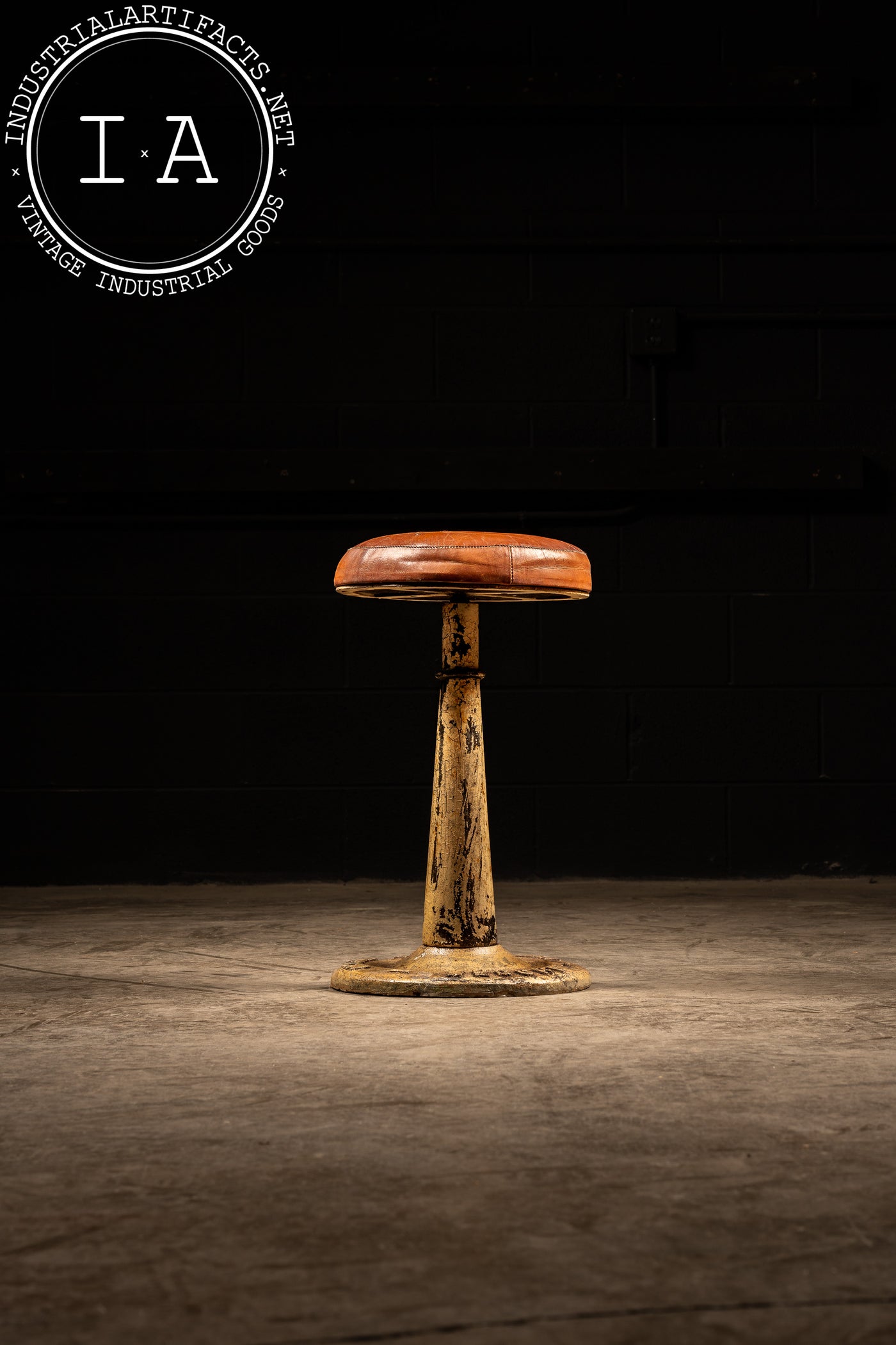 Antique Industrial Stool by Necchi