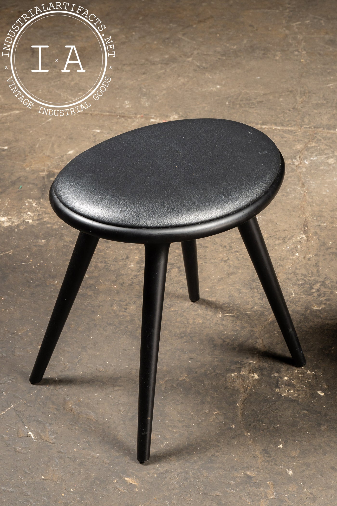 Pair of MCM Danish-Inspired Black Stools by Mater