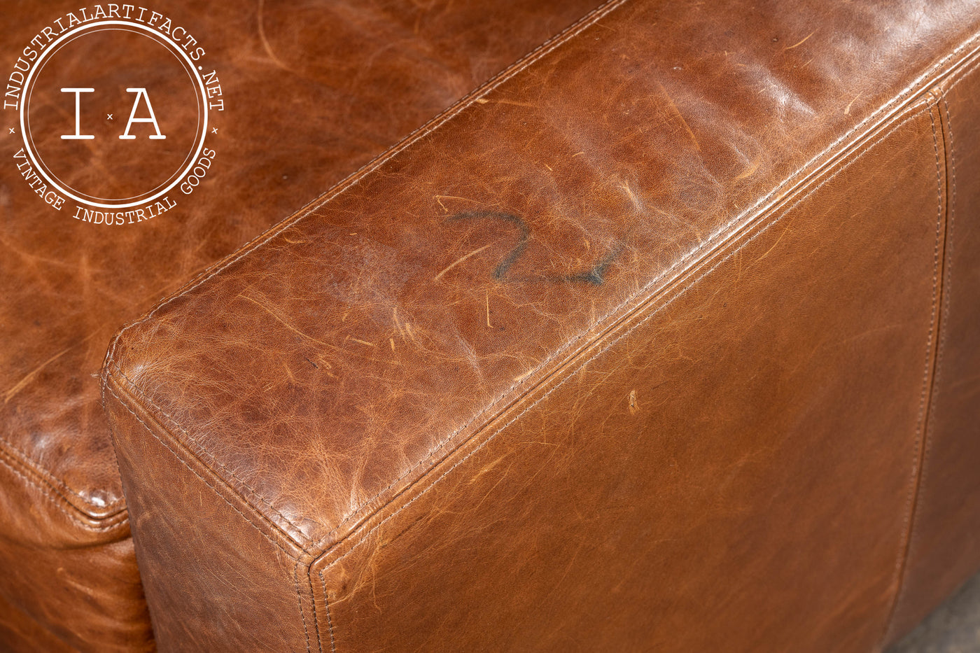 Full Grain Leather Leather Club Chair and Ottoman in Brown by RH
