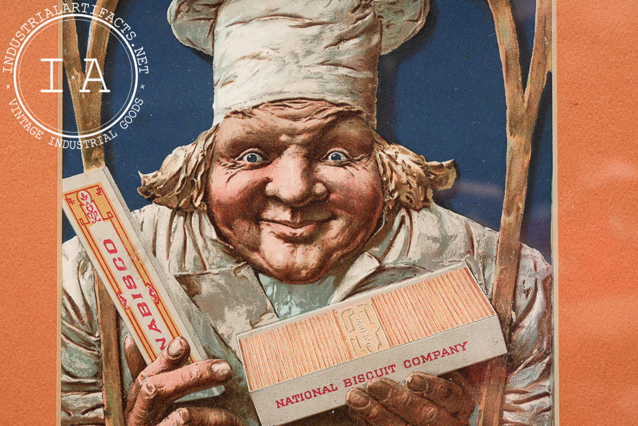Antique Framed Nabisco Sugar Wafers Advertising Print
