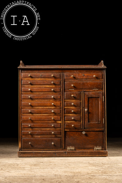 Early 20th Century Oak Rolling Dental Cabinet