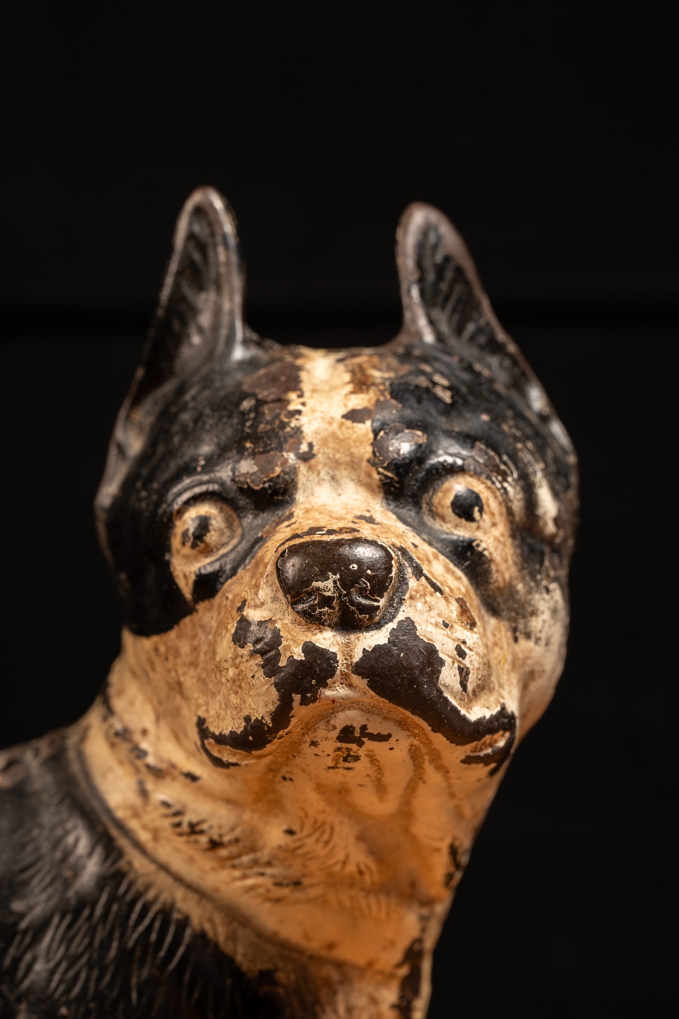 Early 20th Century Cast Iron Figural Dog Doorstop - Boston Terrier