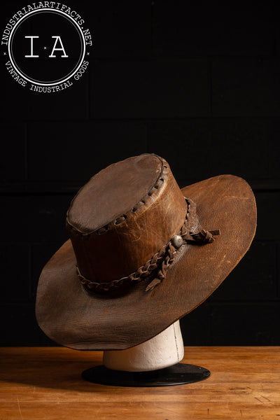 Vintage Leather Crusher Hat