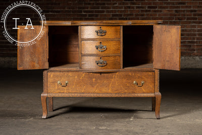 Early 20th Century Quartersawn Wooden Serving Cabinet