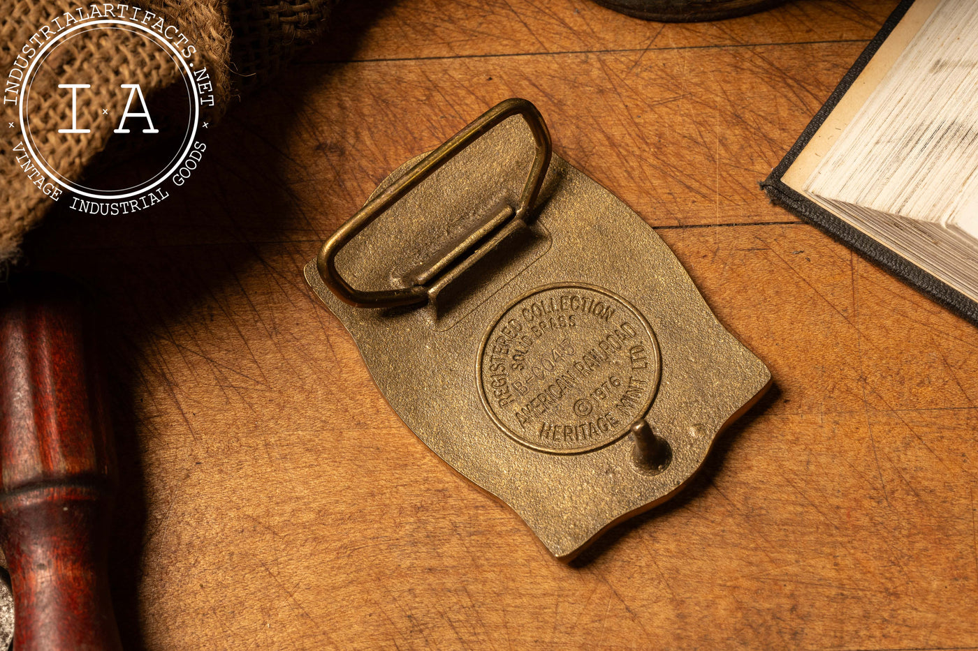 1976 American Railroad Solid Brass Belt Buckle