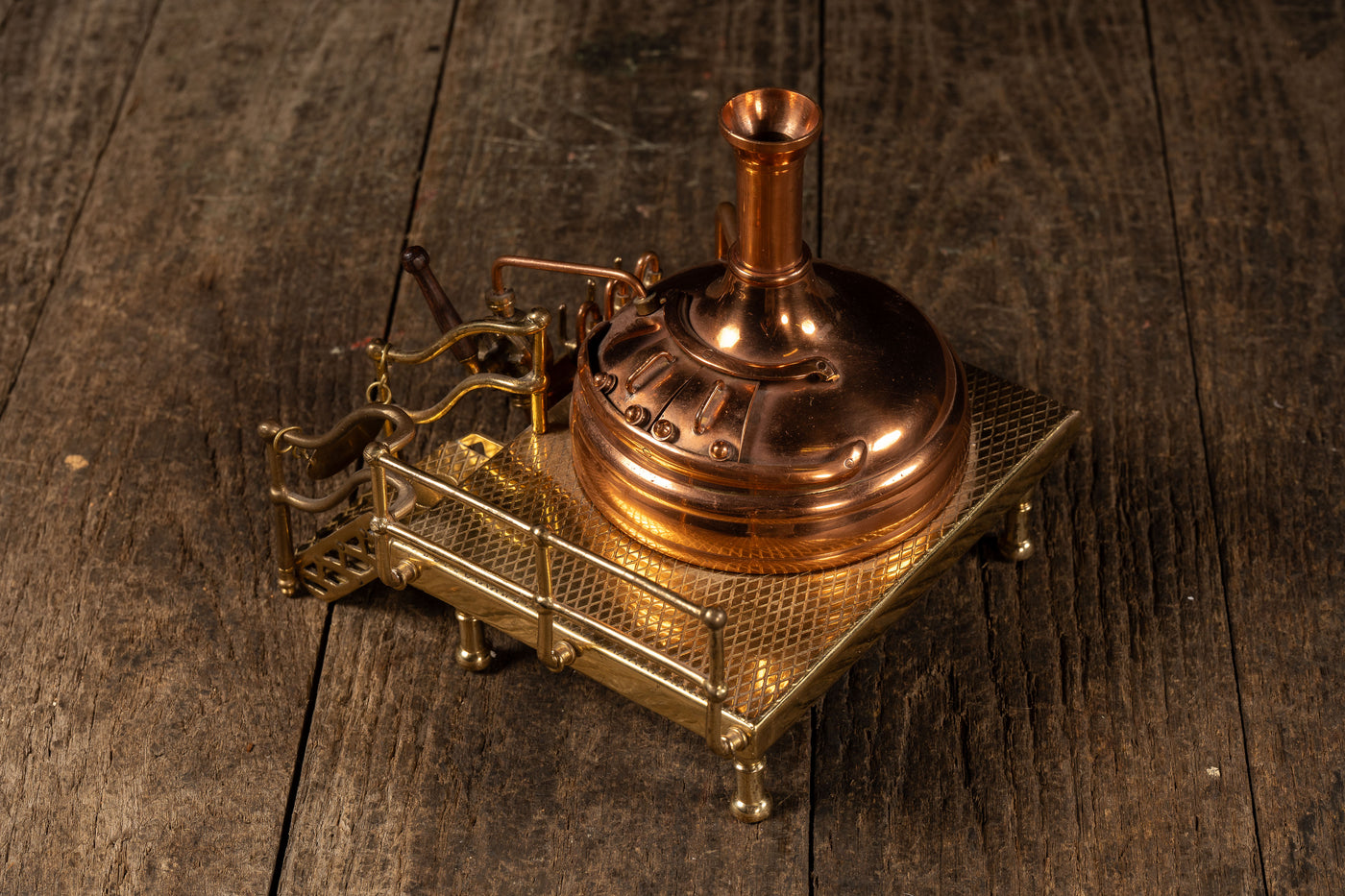 Vintage Miniature Copper and Brass Brewery Vat Model