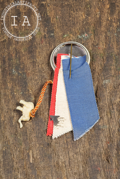 Vintage Alf Landon Political Campaign Ribbon Badge with Elephant Charm