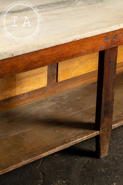 Early 20th Century General Store Counter with Marble Top