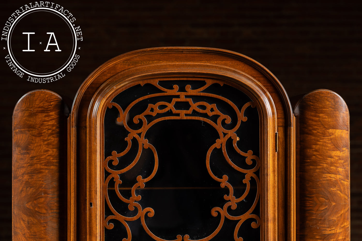 Vintage Rococo Revival Arched-Top Cabinet