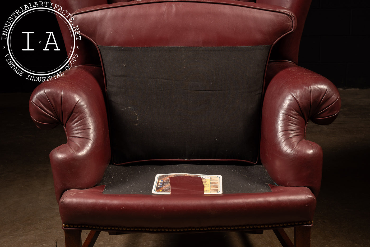 Tufted Red Leather Wingback Chair