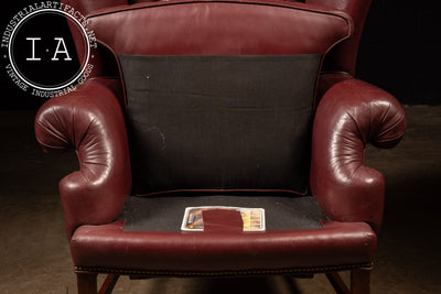 Tufted Red Leather Wingback Chair