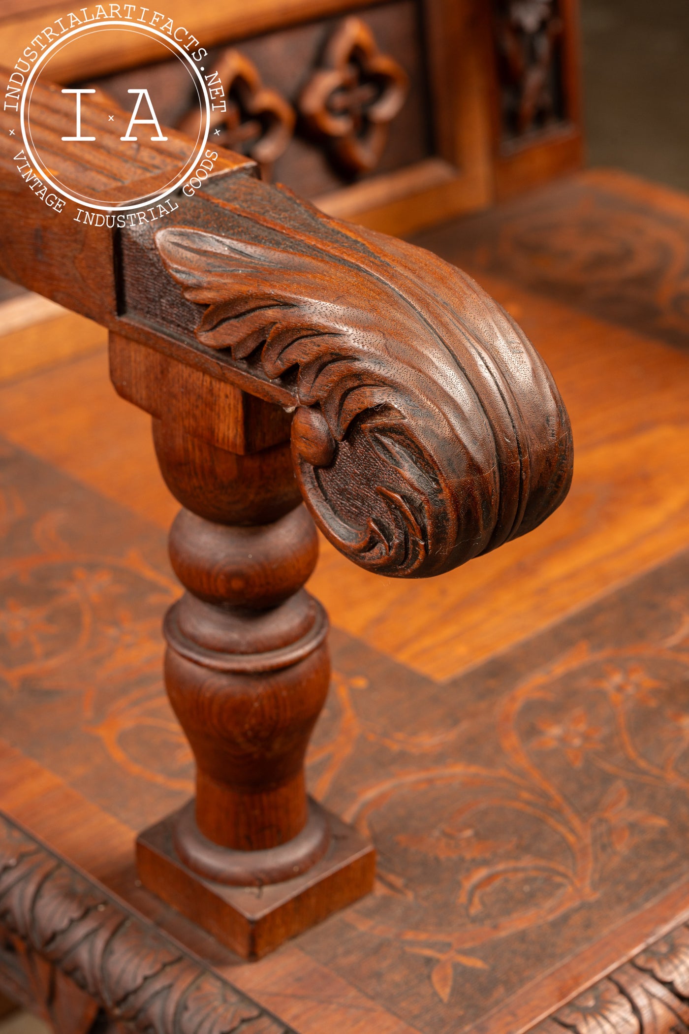 19th Century Carved Oak Fauteuil Wainscot Chair