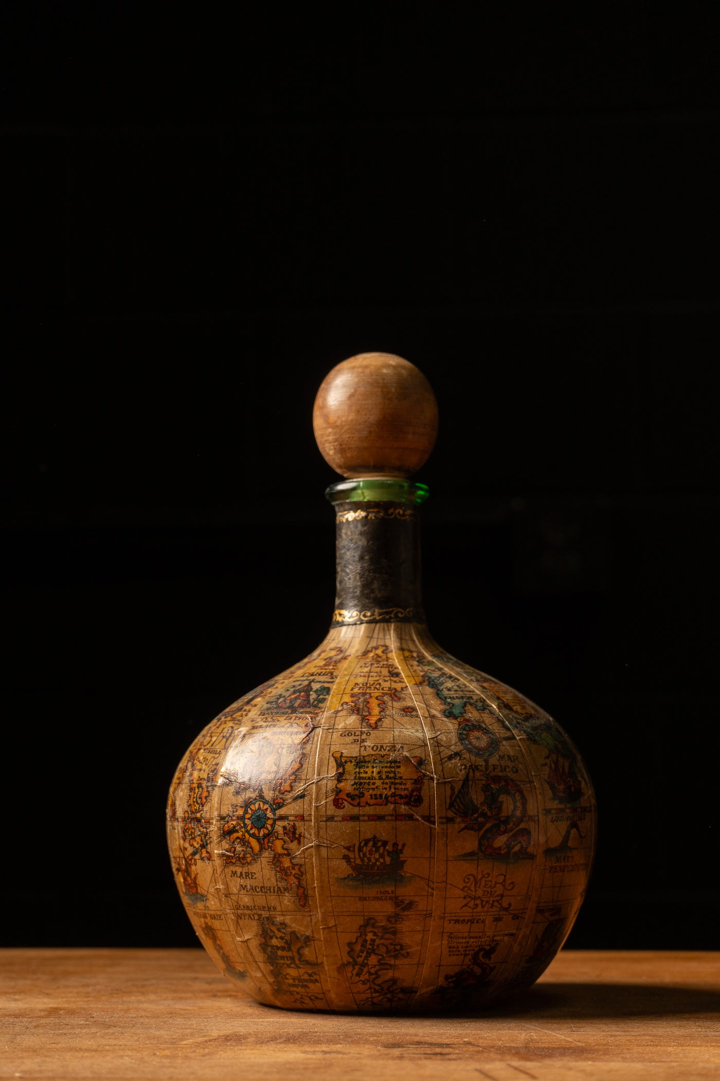 Vintage Italian Globe Glass Wine Decanter