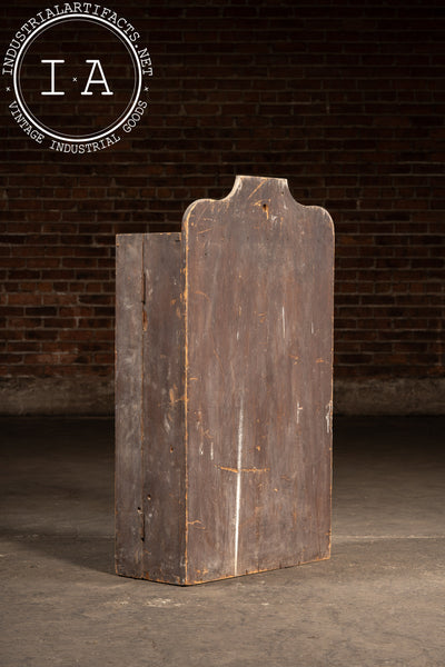 Antique Wooden Swing-Open Tool Cabinet