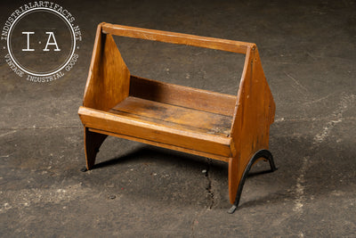 Antique Tool Caddy with Cast Iron Feet