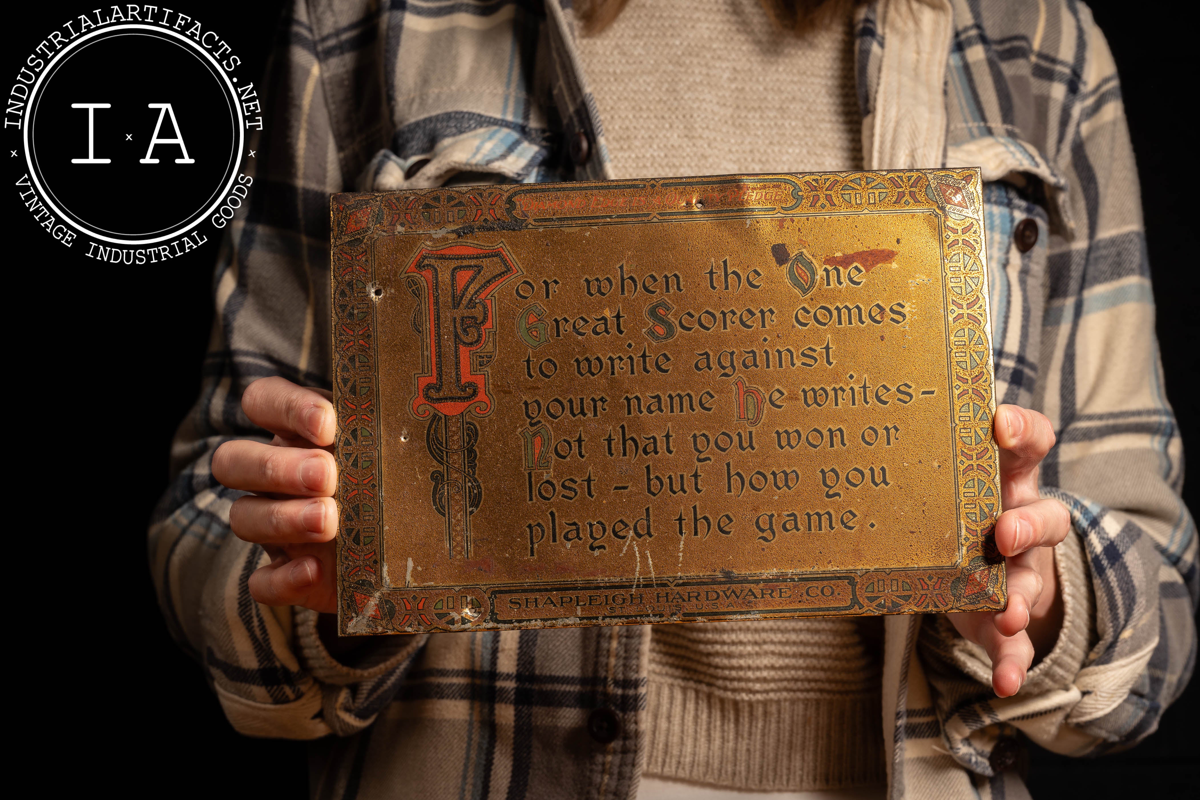 Vintage Shapleigh Hardware TOC Sign – Industrial Artifacts