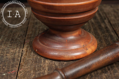 19th Century Turned Wood Apothecary Mortar & Pestle
