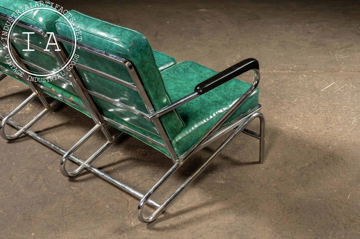 Vintage Vinyl Sofa and Chair Set by Chromcraft/American Fixture