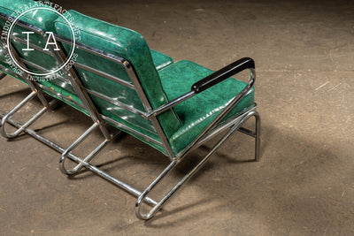 Vintage Vinyl Sofa and Chair Set by Chromcraft/American Fixture