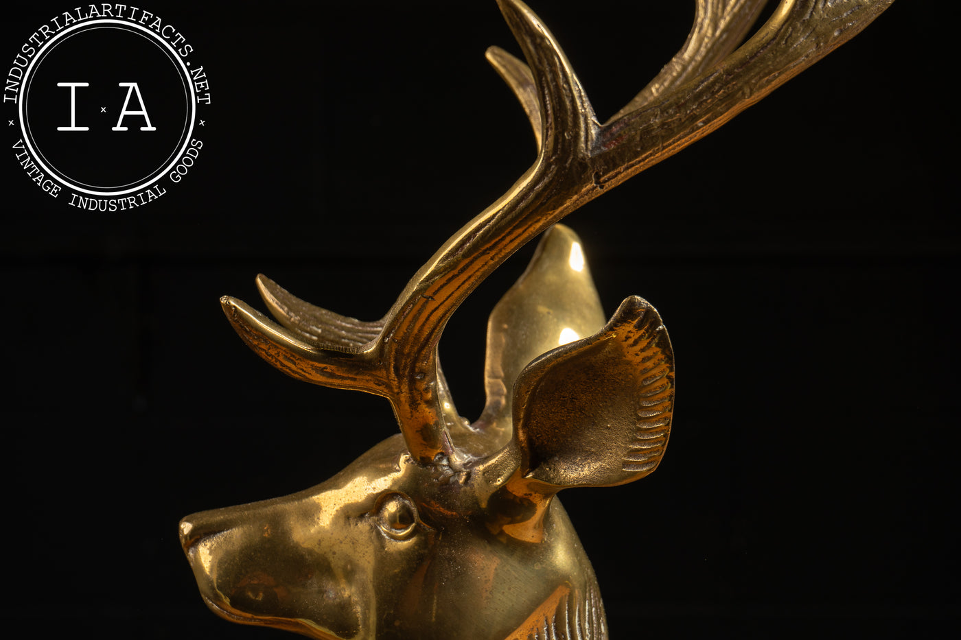 Vintage Solid Brass Buck Sculpture