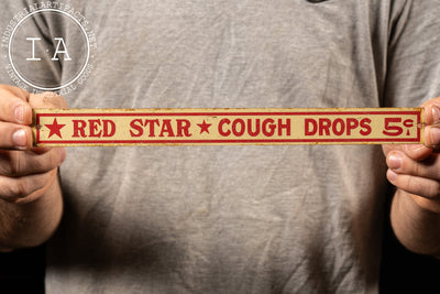 Late 19th Century Red Star Cough Drops Tin Sign 2