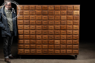 Antique Oak 100-Drawer Apothecary Cabinet