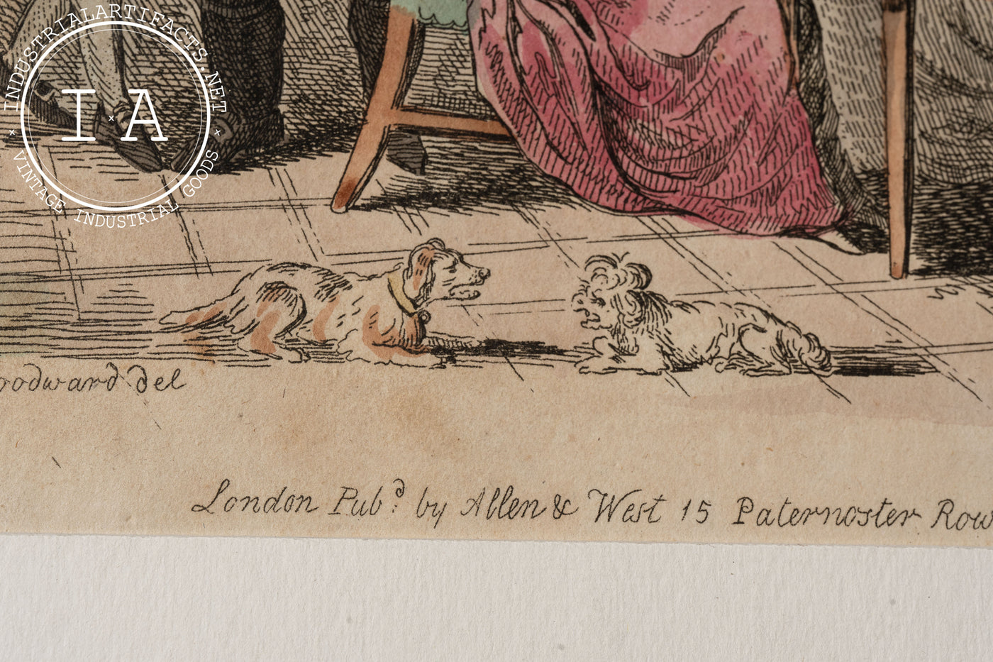 Two 1800s Lithos - L'Amour A Paris, London Party at Pope Joan