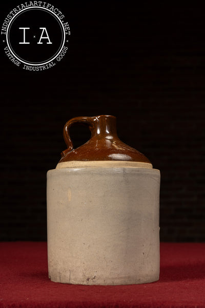 Early 20th Century Western Stoneware 1 Gallon Maple Leaf Jug