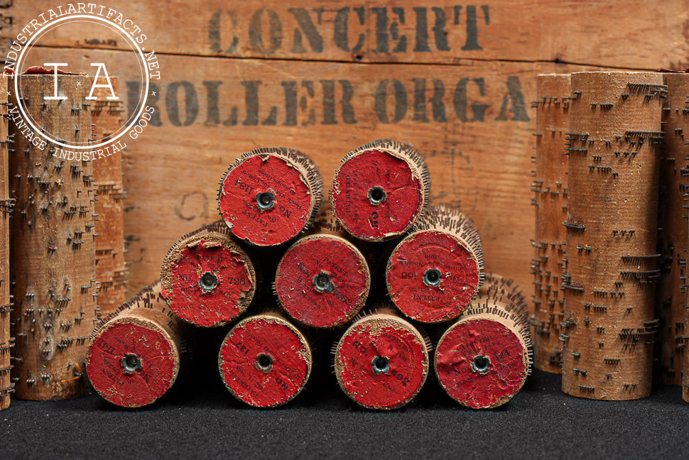 Early Concert Roller Organ with Music Cobs and Crate