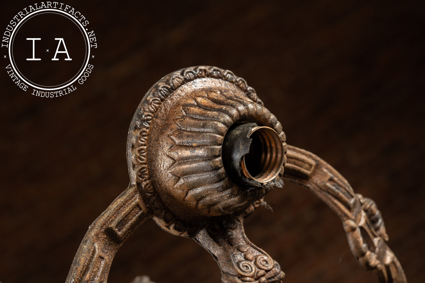 Art Nouveau-Inspired Cast Iron Ceiling Fixture