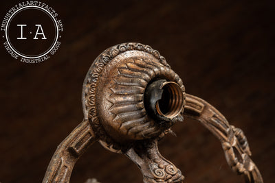 Art Nouveau-Inspired Cast Iron Ceiling Fixture