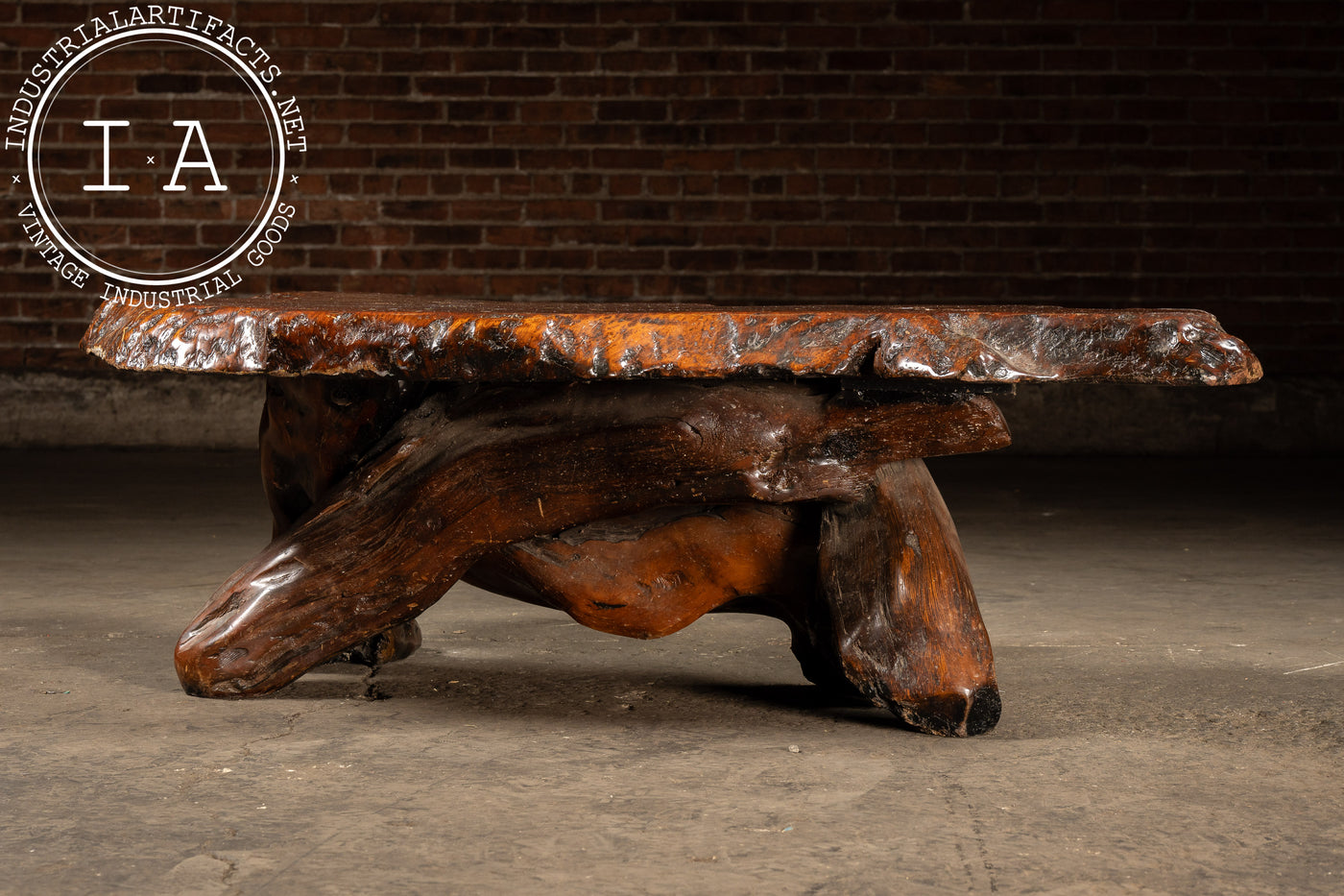 Vintage Redwood Burl Coffee Table