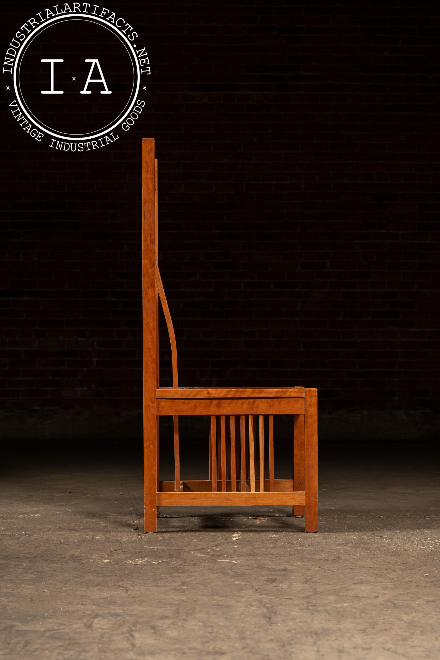 Vintage Frank Lloyd Wright-Inspired High-Back Arts & Crafts Chair