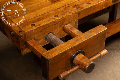 Antique Wooden Carpenters Bench by Stebbins Hardware Co.