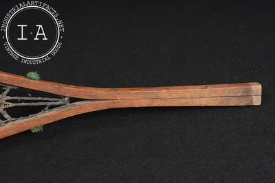 Primitive Wooden Snowshoes with Rawhide Webbing