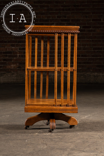 Vintage Oak Revolving Bookcase