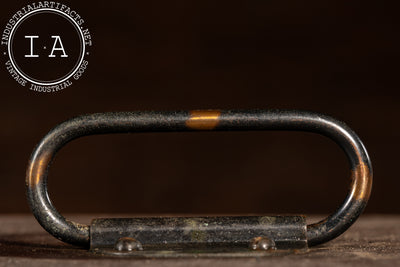 Antique 3-Drawer Heavy Riveted Steel Strongbox with Japanned Handles