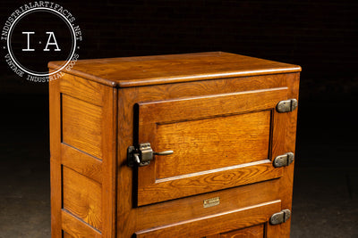 Early 20th Century Oak "Leonard" Refrigerator by Grand Rapids