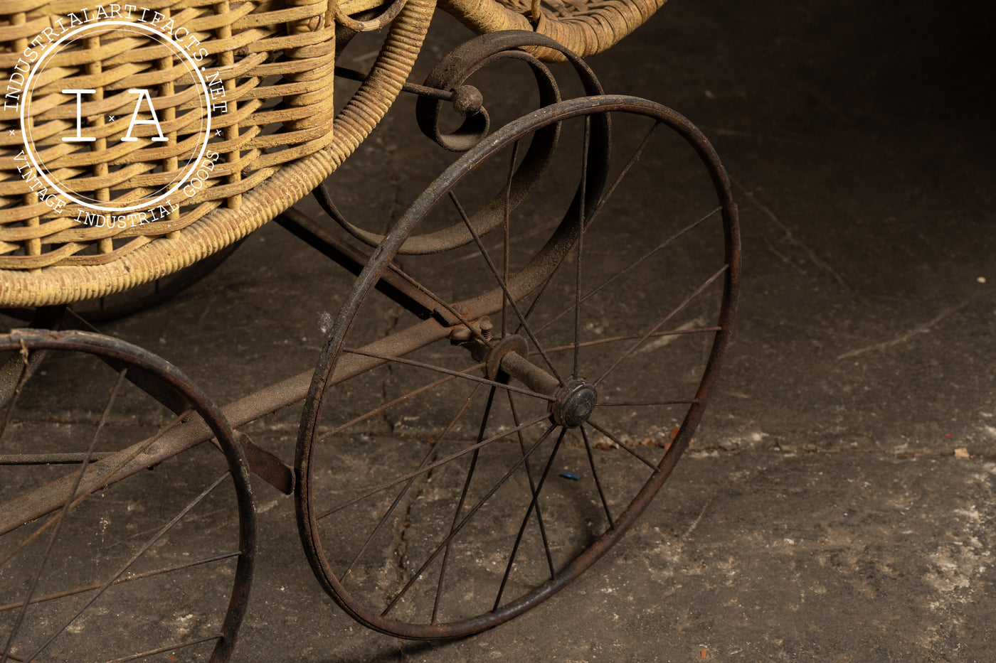 19th Century Victorian Wicker Baby Carriage