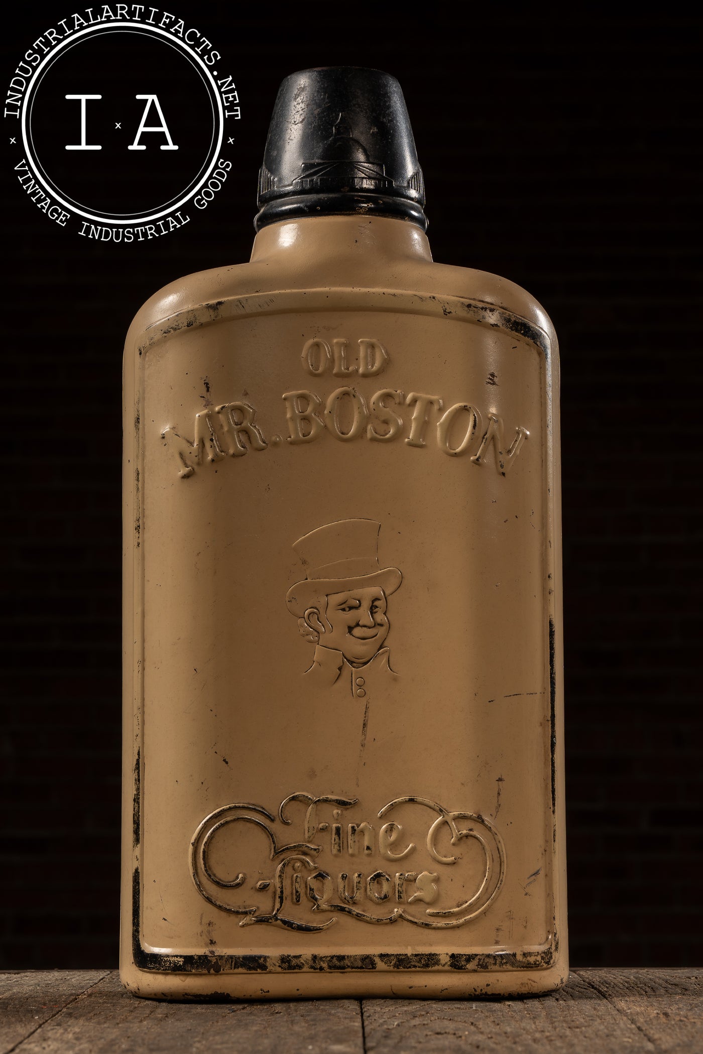 c. 1940s Old Mr. Boston Advertising Bottle Display w. Gilbert 8-Day Clock