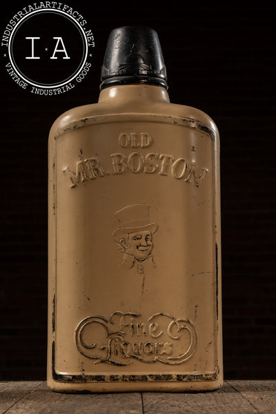 c. 1940s Old Mr. Boston Advertising Bottle Display w. Gilbert 8-Day Clock