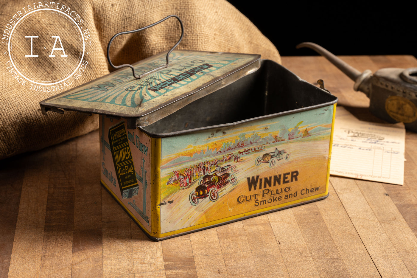 Early 20th Century Winner Cut Plug Tobacco Box