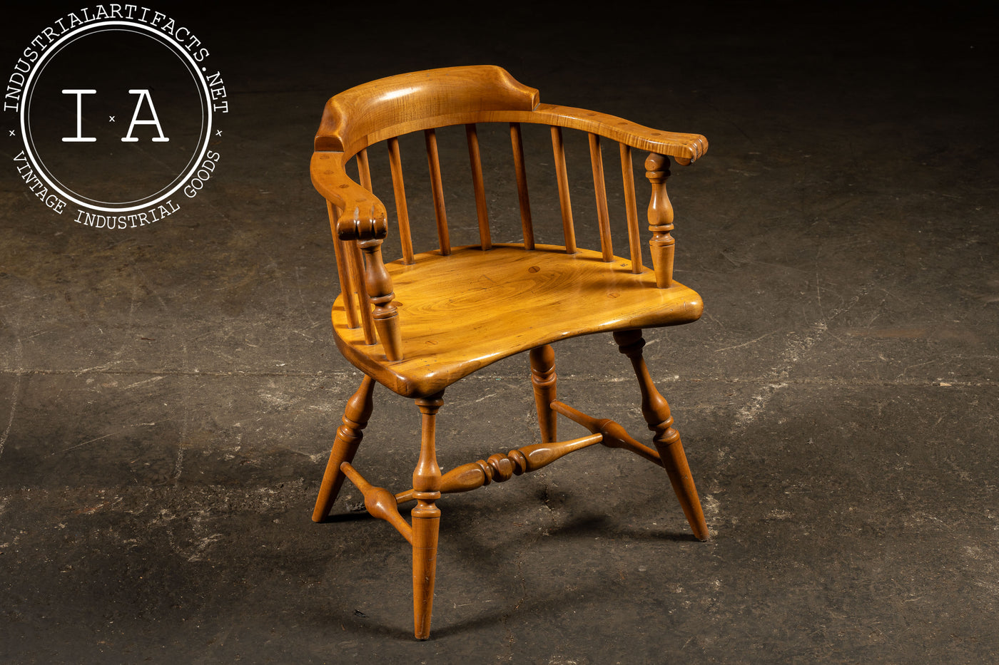 Vintage Maple Barrel Back Armchair