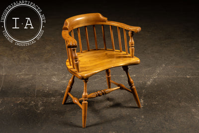 Vintage Maple Barrel Back Armchair