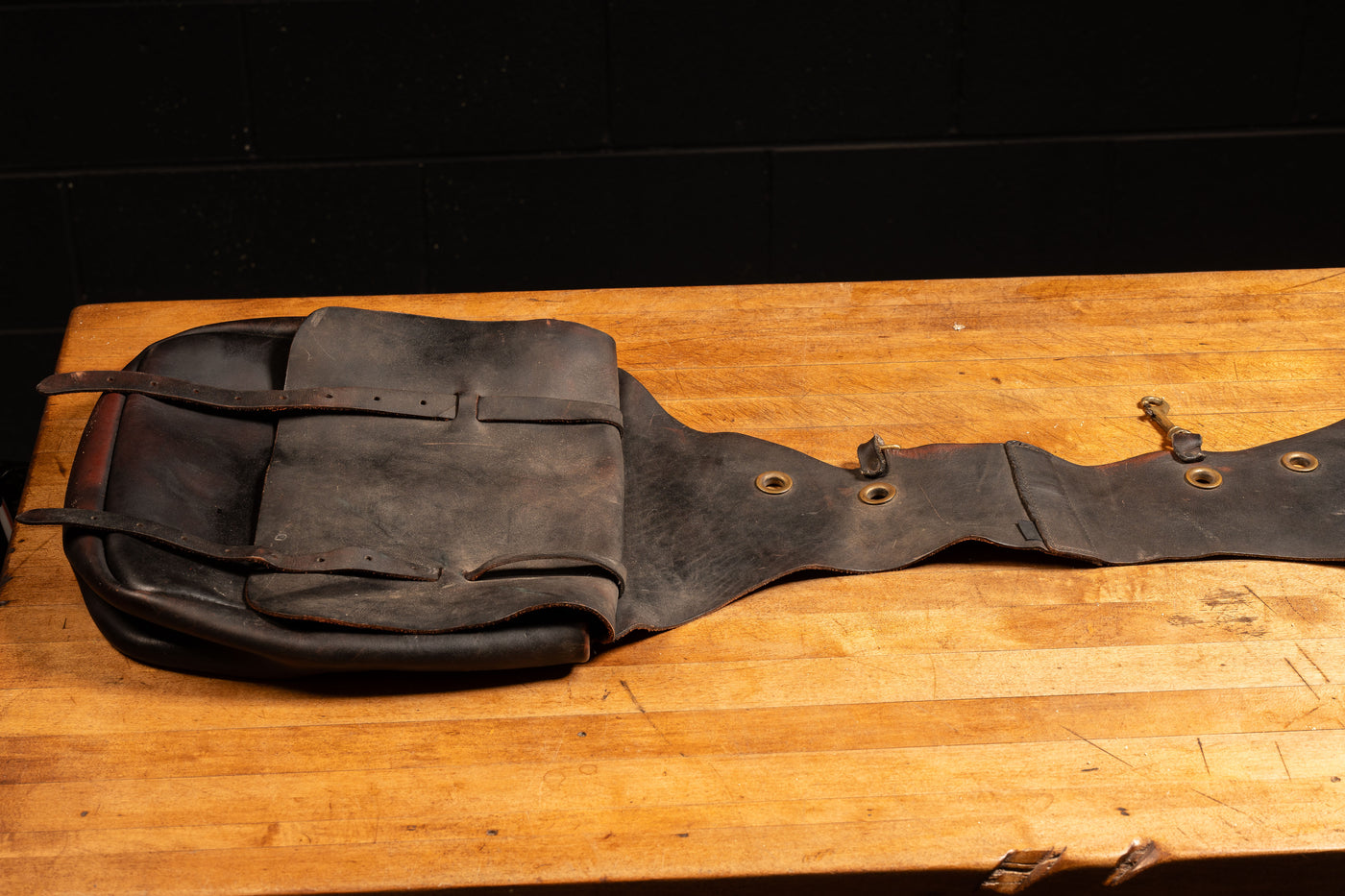 Vintage Roughout Leather Saddlebags