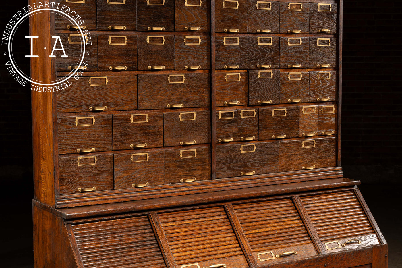 Early 20th Century Oak Parts Cabinet by W. C. Heller